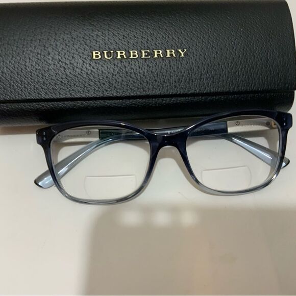 Burberry Blue Gray Clear Lucite Wayfarer Glasses Italy B2242 3599 53 17 140 - Picture 4 of 10
